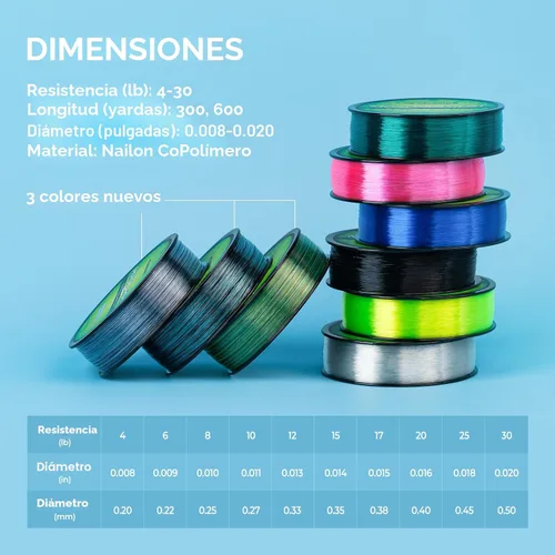 Vista 8 de KastKing Premium Monofilament Fishing Line, Abrasion Resistant & Low Memory