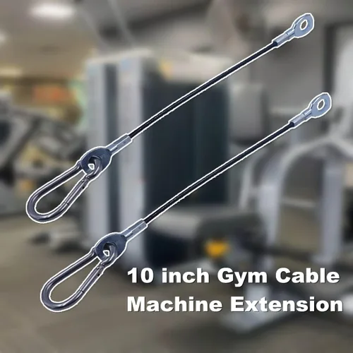 Vista 5 de J Bryant Cables de gimnasio de extensión de máquina de cable de 10 pulgadas (2 piezas) con mosquetón de acero inoxidable para sistemas de poleas