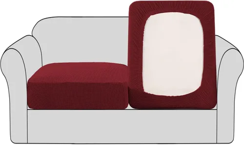 Vista 31 de H.VERSAILTEX - Fundas elásticas para cojín de sofá individual, fundas de asiento para silla de sofá, protector de cojín con tejido jacquard de sarga