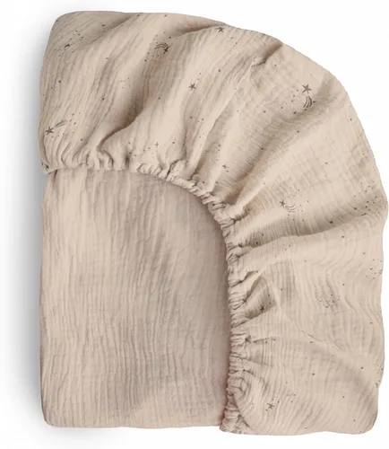 Vista 10 de mushie Sábana bajera ajustable de muselina extra suave para cuna, 192 hilos, 28 x 52 pulgadas (azul bebé)