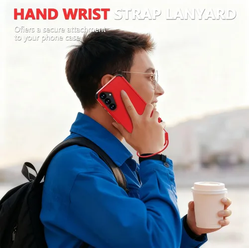 Vista 6 de Funda para Samsung Galaxy S25 Plus y S24 Plus - A prueba de golpes y caídas [con pantalla de vidrio templado y protectores de cámara] Protección Rojo