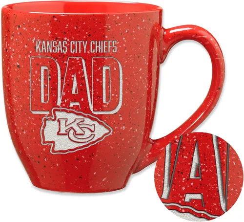 Vista 22 de Rico Industries NFL Football #1 Dad 16 oz Team Color Laser Engraved Ceramic Coffee Mug