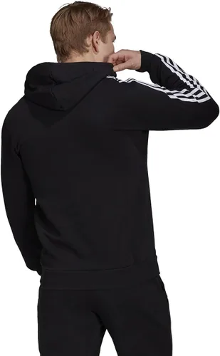 Vista 2 de adidas Sudadera con capucha Essentials Fleece con 3 rayas para hombre