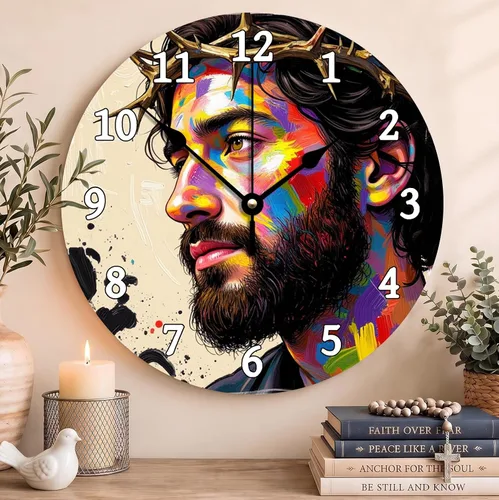 Vista 104 de Reloj con versículo bíblico con citas de Jesús, relojes de 0929Regalos Cristianos (2)
