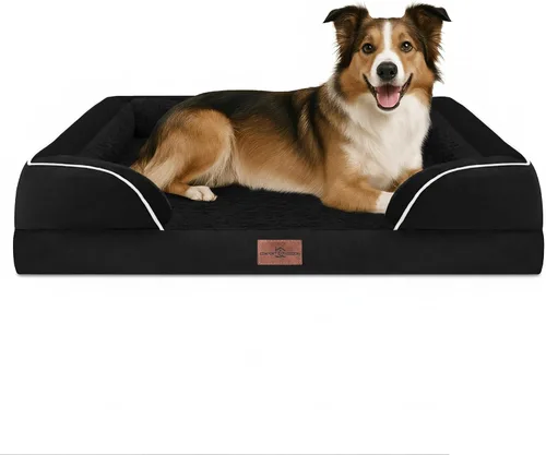 Vista 41 de Comfort Expression - Cama ortopédica para perros medianos, 28 x 19 pulgadas, cama impermeable y de apoyo de espuma con cojines removibles, sofá