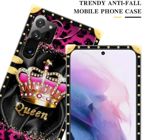 Vista 2 de Funda compatible con Samsung Galaxy S23 Ultra, J Crown Queen con estampado de leopardo de lujo, elegante, suave, TPU, a prueba de golpes, protección