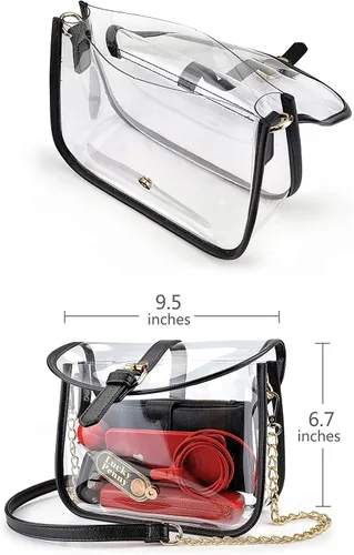 Vista 5 de Bolso transparente para mujer bolso de hombro con cadena transparente
