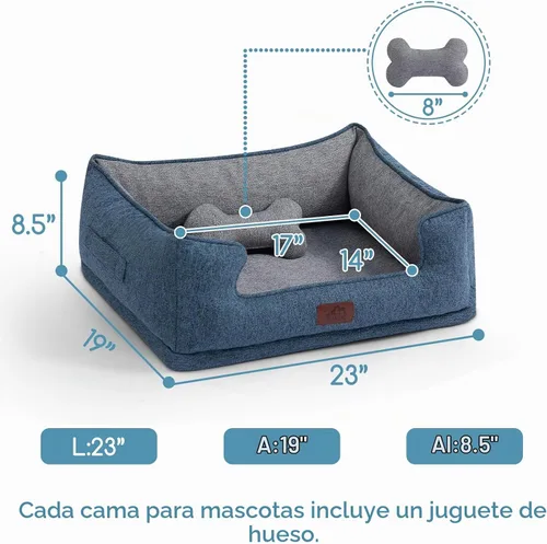 Vista 3 de Hollypet Cama Ortopédica Rectangular para Perros para Perros Pequeños, Camas para Mascotas de Espuma Egg-Crate de Soporte con Cubierta Impermeable