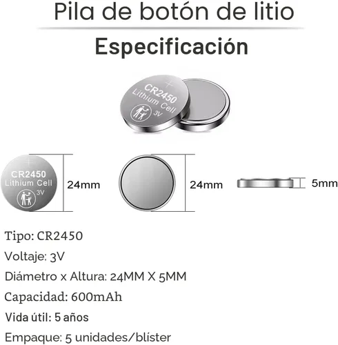 Vista 3 de PGSONIC Baterías CR2450, batería de moneda de litio de 3 voltios, 10 unidades, alta capacidad y rendimiento sin fugas
