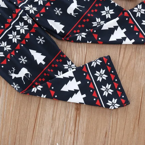Vista 3 de Pijamas de Navidad para la familia, conjunto de pijamas de Navidad 2023, ropa de dormir divertida con estampado de Papá Noel, pijamas familiares a