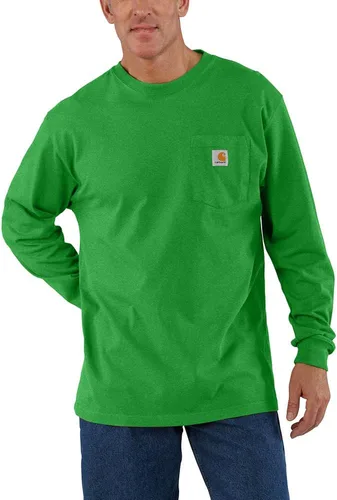 Vista 7 de Carhartt Camiseta de trabajo de manga larga con bolsillo para hombre Negro