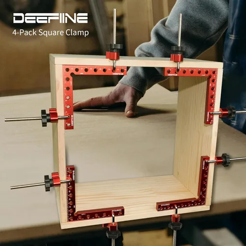 Vista 5 de Paquete de 4 abrazaderas de esquina de 90 grados de 5.5 pulgadas para carpintería Aluminum Alloy Positioning Squares, Clamping Right Angle Clamps