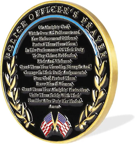 Vista 3 de Glamtune US Saint Michael Police Prayer Challenge Coin State Trooper Gifts