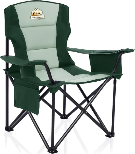 Vista 18 de Colegence Sillas de Camping Plegables de Tamaño Grande - Soporte de 450 LBS Silla de Campamento de Servicio Pesado con Cojín Acolchado, Sillas