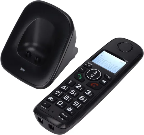 Vista 6 de ciciglow Teléfono inalámbrico para el hogar, compatible con 16 idiomas, pantalla LCD retroiluminada, identificación de llamadas/reenvío de llamadas