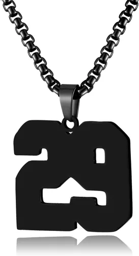Vista 62 de Collar de Número Dorado para Hombre, Cadena de Acero Inoxidable con Colgante de Número para Atletas, Joyería Deportiva Personalizada para Niños