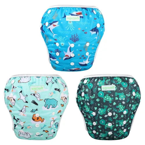 Vista 7 de Wegreeco - Pañal de natación reutilizable para bebés y niños pequeños, talla única Estrella de mar