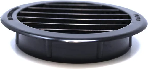 Vista 7 de Cubierta de rejilla de ventilación de aire de 3" redonda de plástico con persiana para reptiles, Soffit (16, Negro)