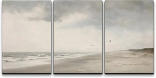 Vista 136 de wall26 Lienzo enmarcado para pared, juego de arte de acuarela pastel, paisaje rural, ilustraciones con formas abstractas, arte moderno, decorativo