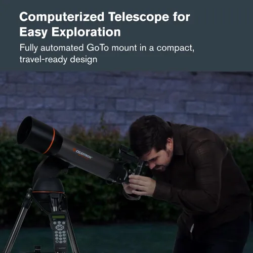 Vista 2 de Celestron - NexStar 102SLT Telescopio Computarizado - Compacto y Portátil - Diseño Óptico de Refractores - Tecnología SkyAlign - Control de Mano