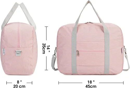 Vista 4 de For Spirit Airlines - Bolsa de viaje plegable de 18 x 14 x 8 pulgadas, bolsa de viaje para mujeres y hombres, 30 litros (rosa