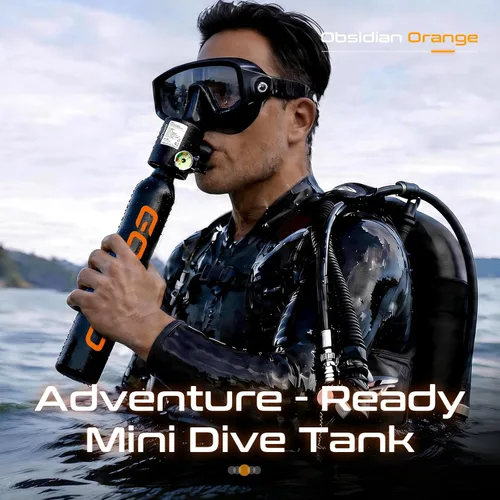 Vista 3 de GOYOJO Mini tanque de buceo de 1L con máscara – Tanque de aire de buceo portátil certificado DOT, presión máxima de 3000 PSI, botella pony