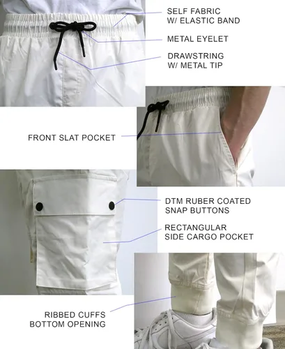 Vista 4 de Southpole Men's Basic Active Cargo Jogger Pants, Fleece & Tech Woven Nylon