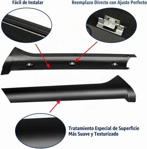 Vista 4 de Moldeo de panel exterior para pilar de parabrisas compatible con Land Rover Discovery 2 1999-2004 reemplaza DCB500060PMA DCB500070PMA