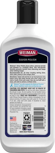 Vista 2 de Weiman Silver Cream Cleaner 3 en 1, Tecnología Anti-Deslustre, Limpia, Pule, Abrillanta y Restaura de Forma Segura, Elimina y Previene el Deslustre