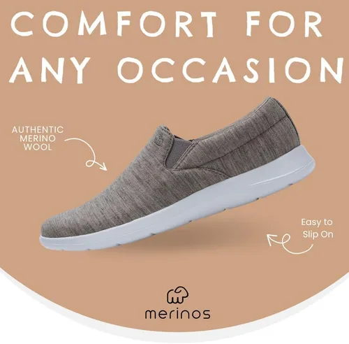 Vista 4 de Merinos Zapatos deportivos de moda para mujer, zapatos casuales sin cordones, hechos con lana australiana, zapatos de tenis ligeros y duraderos