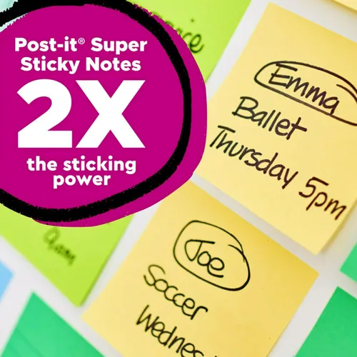 Vista 3 de Post-it Notas superadhesivas 100% recicladas, 3 x 3 pulgadas, amarillo canario, 6 blocs