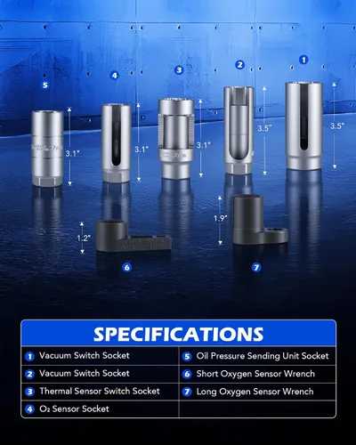 Vista 3 de OMT 7pc Sensor de oxígeno Socket Set para el interruptor del inyector
