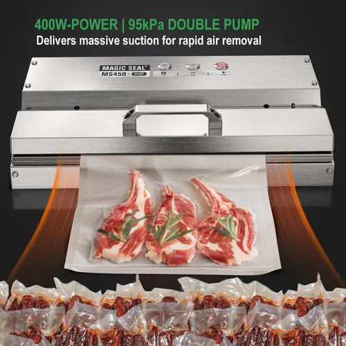 Vista 3 de MAGIC SEAL Sellador al vacío comercial de 16 pulgadas, máquina de envasado al vacío automática construida de acero inoxidable 304
