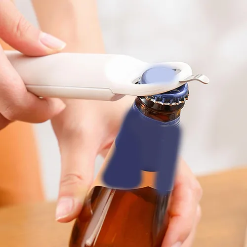 Vista 9 de Haofy Tornillo ajustable de acero inoxidable 3 en 1 multifuncional retráctil para abrebotellas, abridor de botellas, herramienta auxiliar de Beige