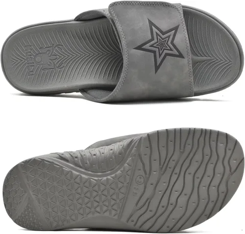 Vista 8 de KuaiLu Sandalias deportivas para hombre con cojín suave y soporte de arco para fascitis plantar, puntera abierta, ajustables, para interiores