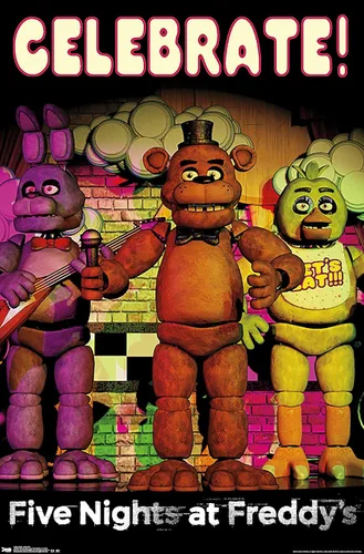 Vista 7 de Trends International Póster de pared de Five Nights at Freddy's - Celebrar la pared, 14.725 x 22.375 pulgadas, versión enmarcada de madera