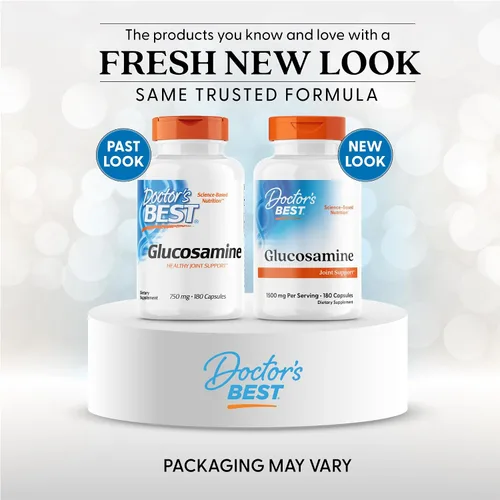 Vista 2 de Doctor's Best Suplemento de glucosamina para hombres y mujeres – Glucosamina 1500 mg por 2 cápsulas, apoyo para la salud de las articulaciones