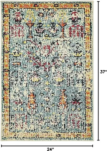 Vista 3 de Unique Loom Colección Monterey - Alfombra de área Adobe (2' x 3' 1" Rectángulo Azul/Beige)