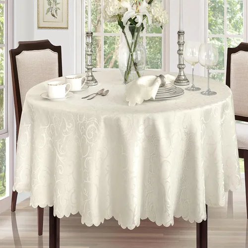 Vista 24 de Newbridge Servilletas de Tela de Damasco Festoneado Portofino para Navidades y Fiestas, Juego de 4, Dorado, Resistente a Arrugas y Manchas, Juego