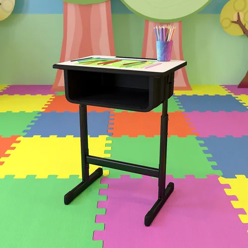 Vista 2 de Flash Furniture Billie - Escritorio para estudiantes de frente abierto para aulas o aprendizaje remoto, escritorio escolar de ajuste de altura