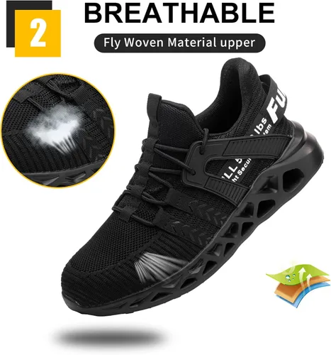 Vista 3 de Furuian Zapatos de punta de acero para hombres y mujeres cómodos tenis de acero para hombres zapatos de seguridad zapatos de trabajo antideslizantes