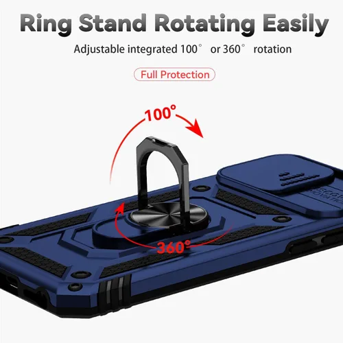 Vista 5 de Funda para iPhone SE 2022/3rd/2020 8/7, con protector de pantalla y funda para cámara, [grado militar] de 16 pies. Funda protectora a prueba de Azul