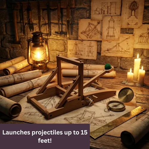 Vista 5 de Pathfinders catapulta medieval kit de madera.