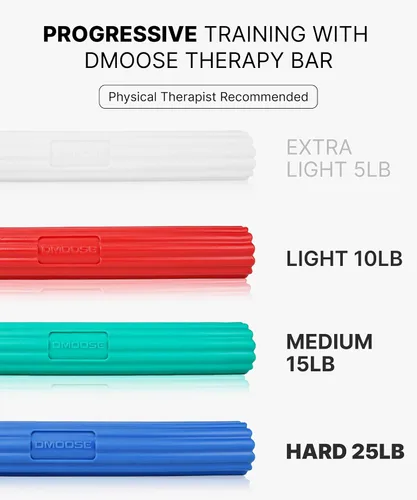 Vista 4 de DMoose Fitness Flex Resistance Bar for Physical Therapy - Non-Slip Odorless Material, Exercise Bar for Tennis & Golfers Elbow Tendonitis Relief