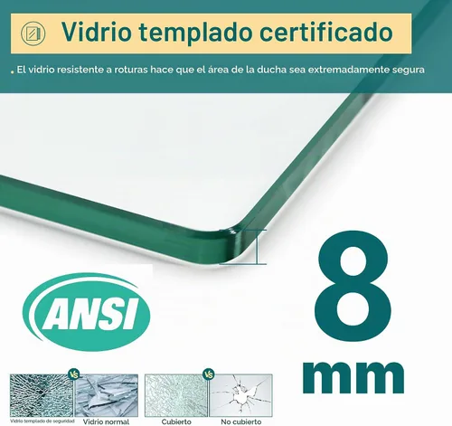 Vista 9 de ELEGANT Puerta de ducha deslizante sin marco de 44-48 pulgadas de ancho x Níquel cepillado