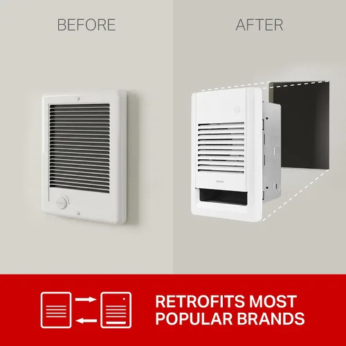Vista 5 de Stelpro Sonoma - Calentador de ventilador de pared – 2000 W / 240 V (1500 W / 208 V) – 12 3/8 pulgadas de alto x 9 1/16 pulgadas de ancho – Diseño
