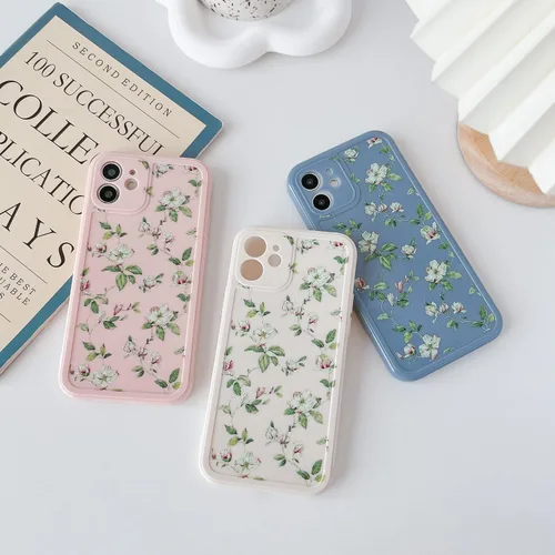 Vista 7 de ZTOFERA - Carcasa de silicona para iPhone 11 (6,1 pulgadas), diseño de flores, color beige