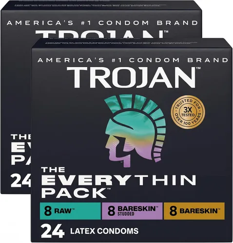 Vista 18 de Trojan The Everythin Pack, preservativos lubricados de látex
