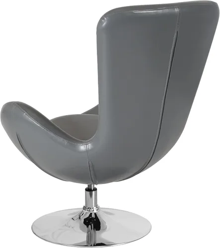Vista 7 de Flash Furniture Egg Series Grey LeatherSoft Silla de recepción lateral Gris Leathersoft