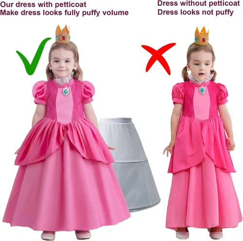 Vista 4 de Vestidos de princesa para niñas, disfraz de princesa, cosplay, fiesta de Halloween, accesorios de vestir, corona